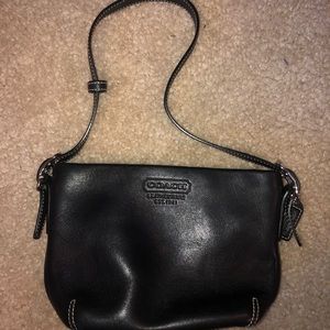 Black Leather Coach Shoulder Bag